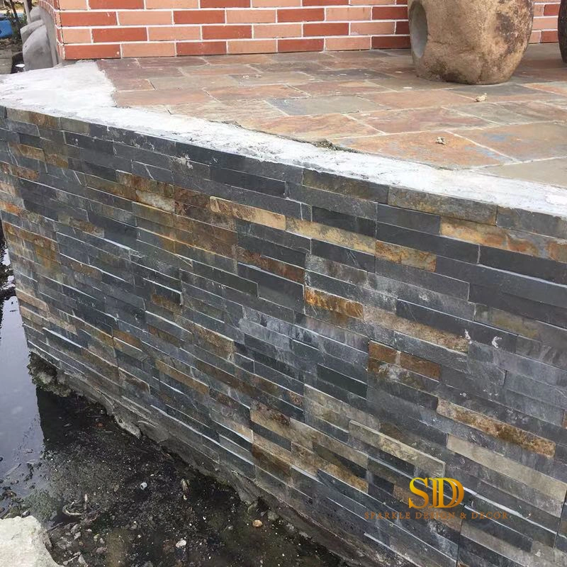 China Wholesale Factory Price Rusty Culture Stone Ledge Stone for Exterior Wall Decor